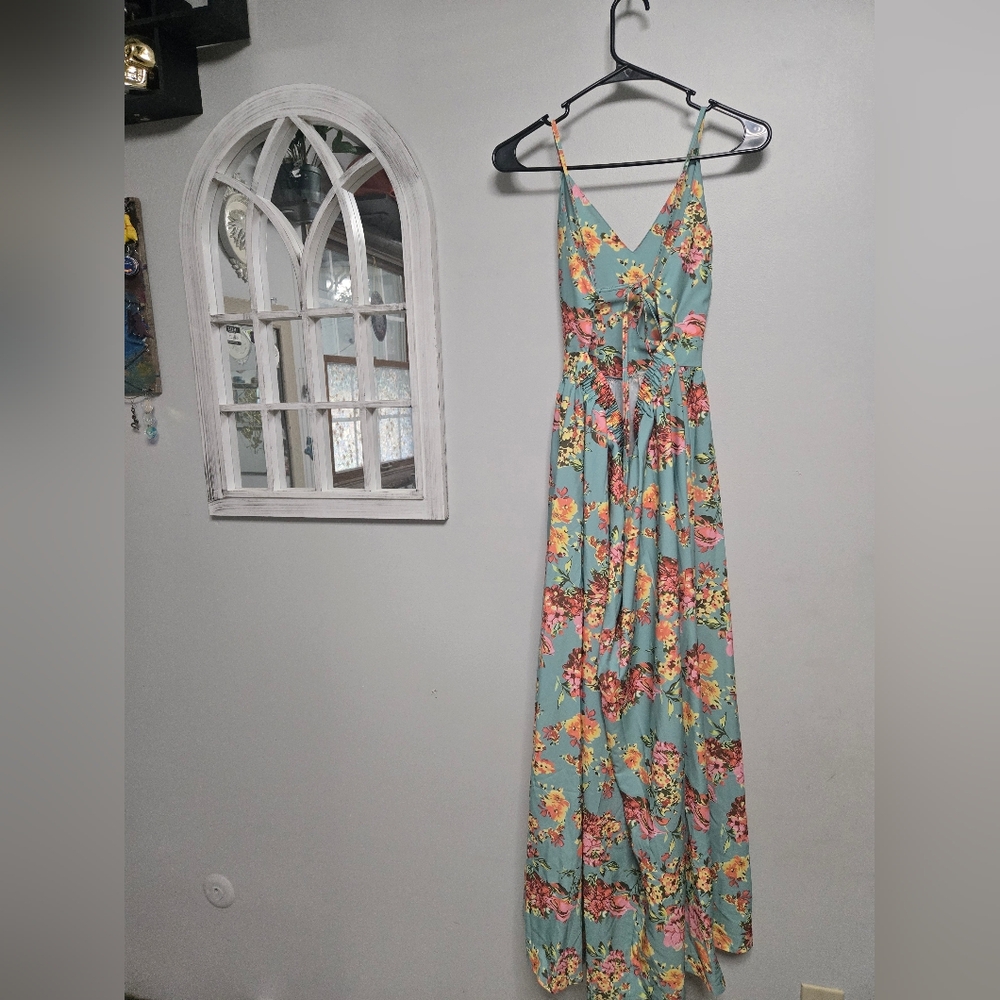 Open-back Adjustable Halter Floor-length Dress